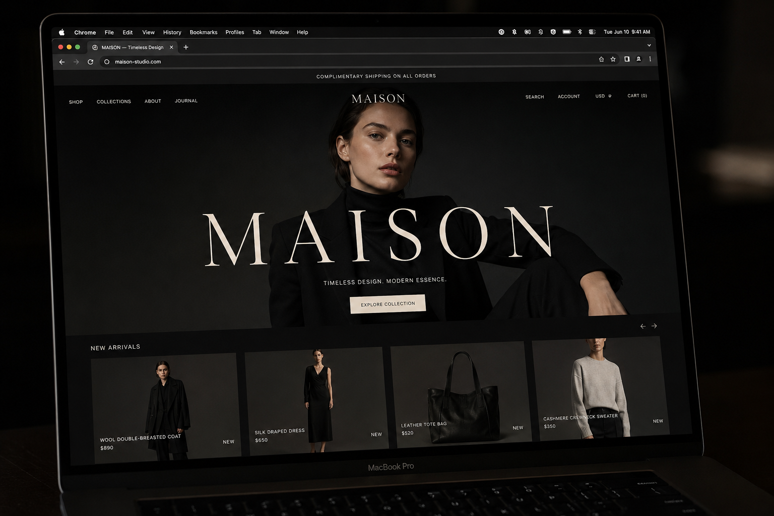 Goggle Studio London web design example — Bespoke service website